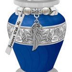 Blue Swirl Keepsake Urn - Love Charms® Option - Engraving Option
