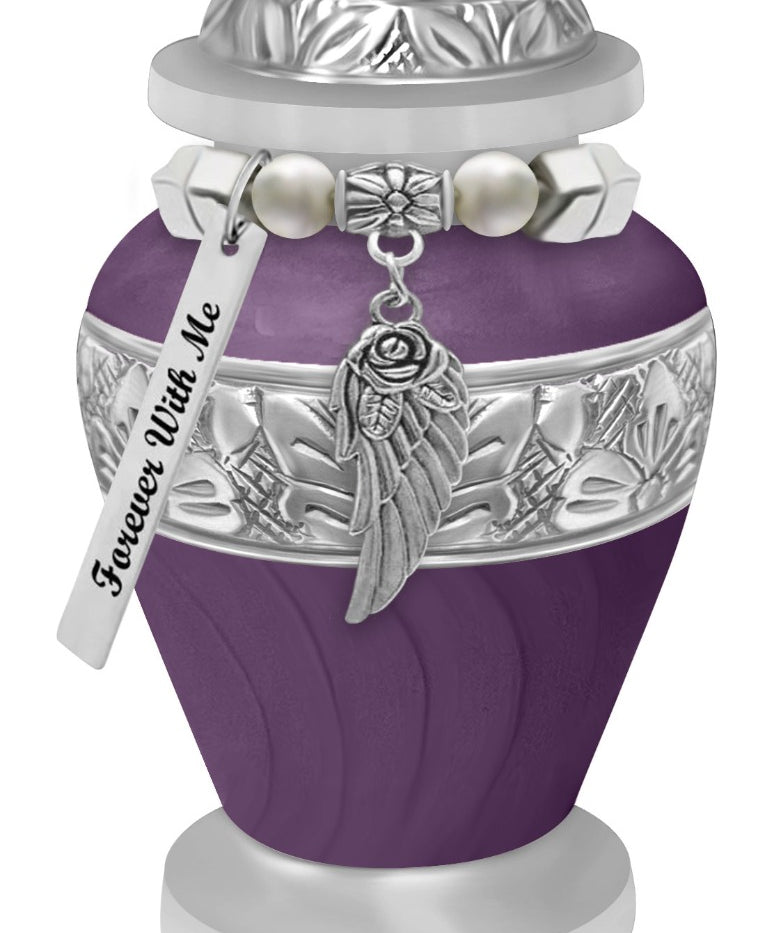 Purple Swirl Keepsake Urn - Love Charms® Option - Engraving Option