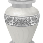 White Swirl Keepsake Urn - Love Charms® Option - Engraving Option