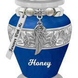 Blue Swirl Keepsake Urn - Love Charms® Option - Engraving Option
