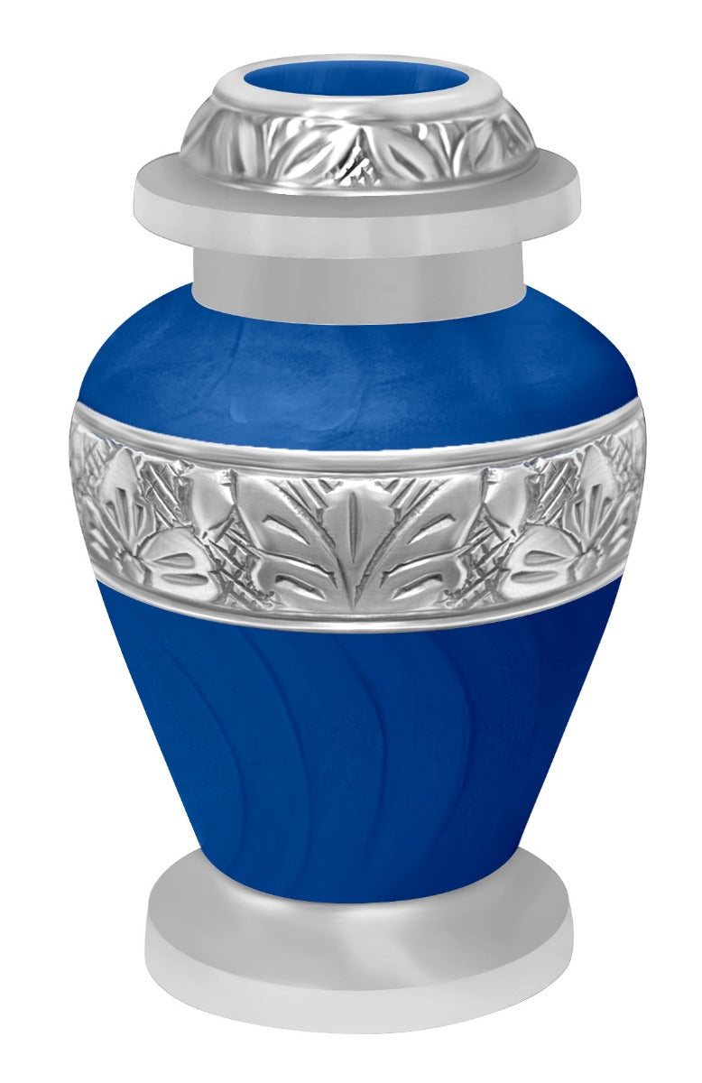 Blue Swirl Keepsake Urn - Love Charms® Option - Engraving Option