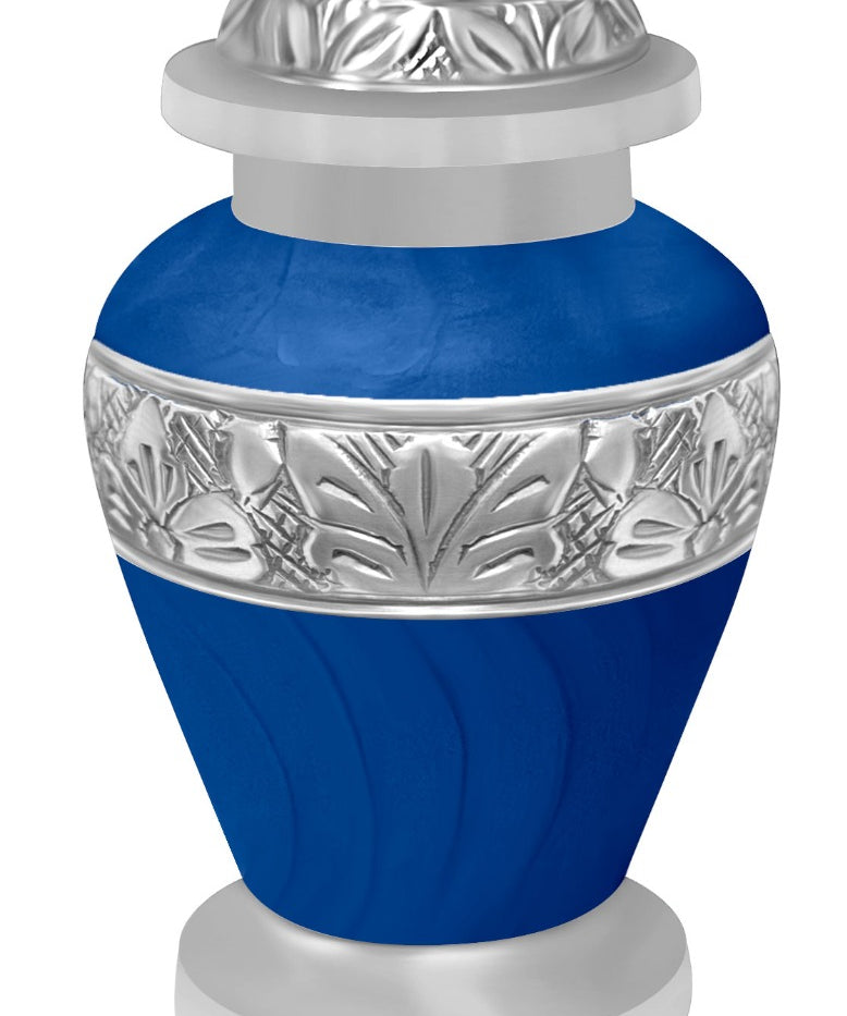 Blue Swirl Keepsake Urn - Love Charms® Option - Engraving Option
