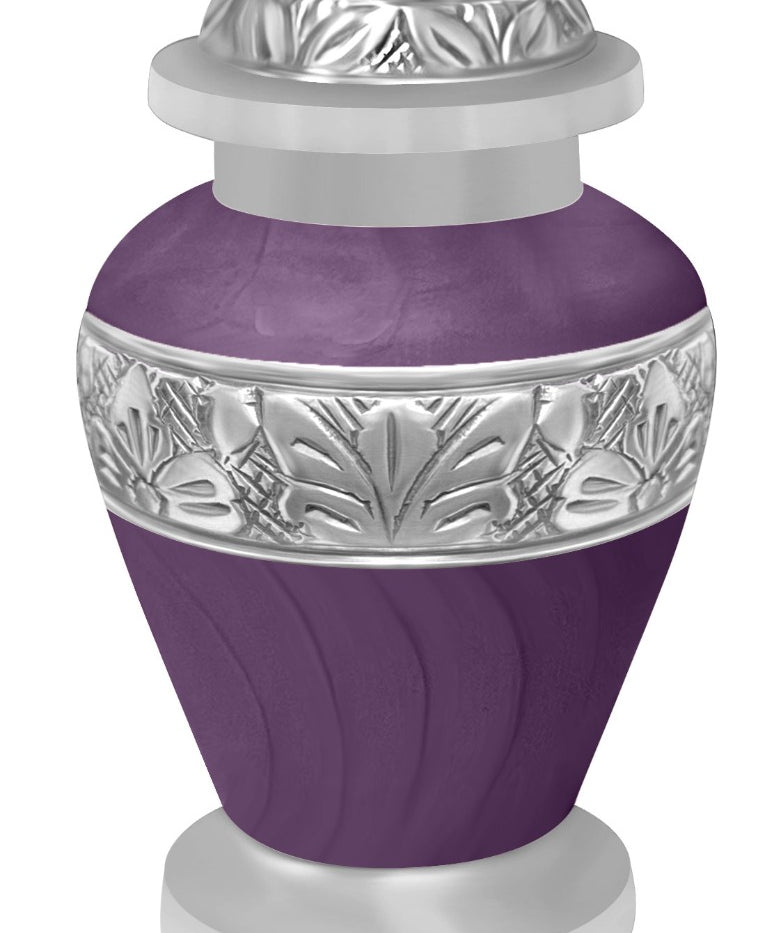 Purple Swirl Keepsake Urn - Love Charms® Option - Engraving Option
