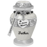 White Swirl Keepsake Urn - Love Charms® Option - Engraving Option