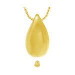 Large Teardrop 10KT Gold Cremation Jewelry Urn  - SHIPS NOW