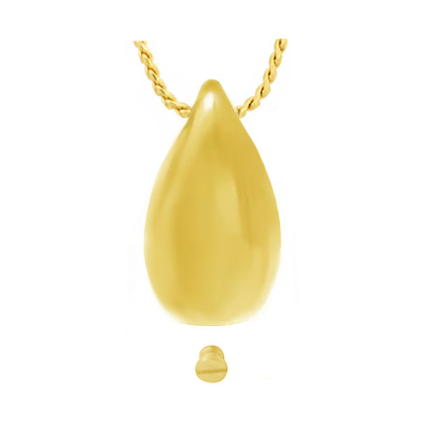 Large Teardrop 10KT Gold Cremation Jewelry Urn  - SHIPS NOW