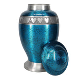 Teal Pewter Hearts Cremation Urn - Pro Diamond Engraving