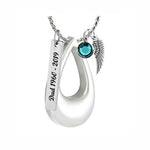 Teardrop Slider Necklace Urn - Love Charms Option