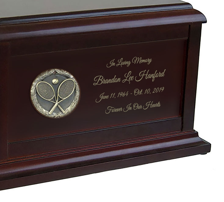 Tennis Racket Birch Cremation Urn
