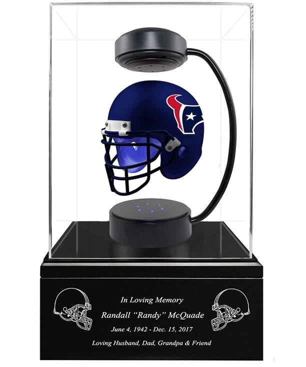 Football Cremation Urn & Houston Texans Hover Helmet Décorf