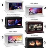 The Arts, Music, Painting, Podcaster & Weed Adult or Medium Wood Keep The Memory® Cremation Urn 