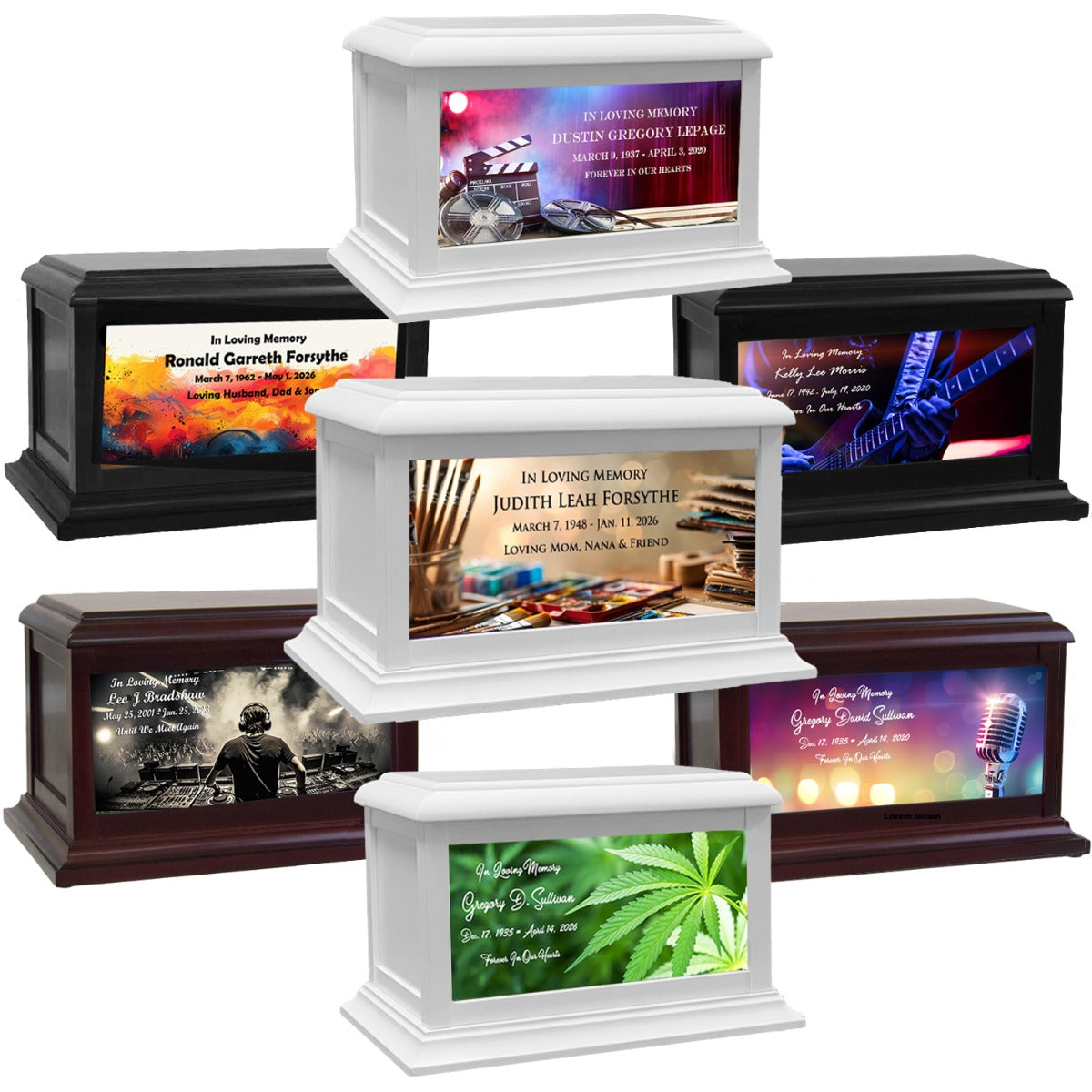 The Arts, Music, Painting, Podcaster & Weed Adult or Medium Wood Keep The Memory® Cremation Urn 