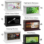 The Arts, Music, Painting, Podcaster & Weed Adult or Medium Wood Keep The Memory® Cremation Urn 