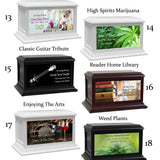 The Arts, Music, Painting, Podcaster & Weed Adult or Medium Wood Keep The Memory® Cremation Urn 