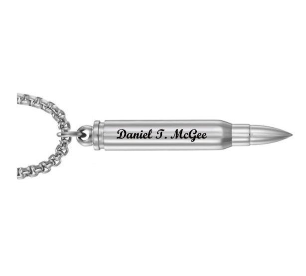 222 Caliber Bullet Pendant Urn - Love Charms® Engraving Option