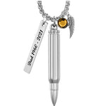 222 Caliber Bullet Pendant Urn - Love Charms® Engraving Option