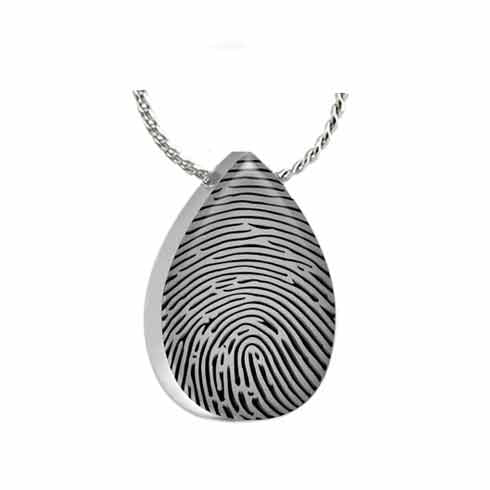 Thumb Print Photo Pendant Teardrop Urn - Love Charms Option