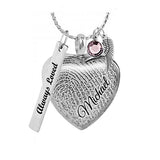 Thumb Print Photo Heart Jewelry Pendant Urn - Love Charms® Option