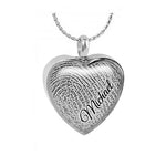 Thumb Print Photo Heart Jewelry Pendant Urn - Love Charms® Option