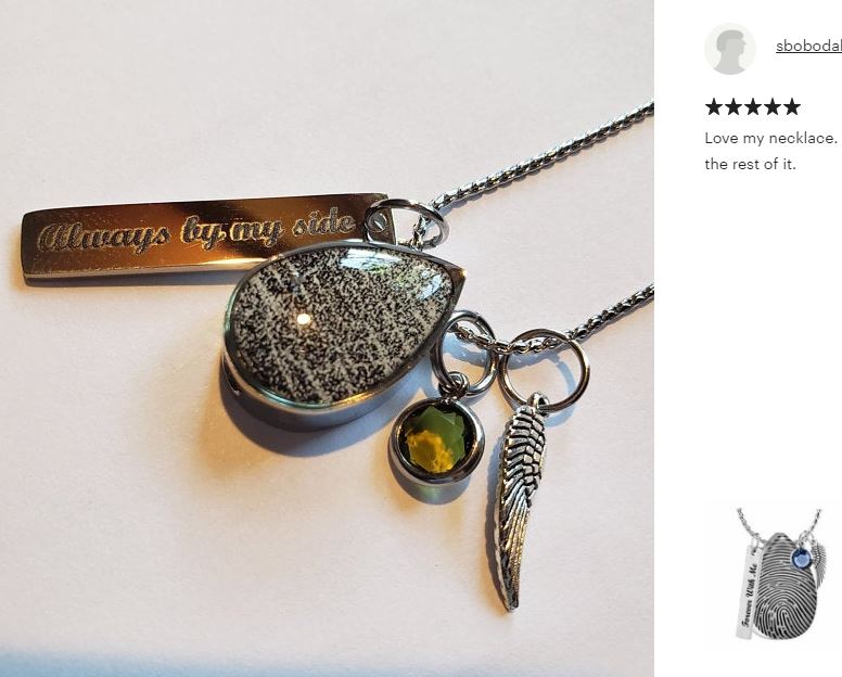 Thumb Print Teardrop Pendant Jewelry Urn - Love Charms® Option