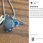 Thumb Print Teardrop Pendant Jewelry Urn - Love Charms® Option