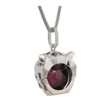 Tiger Head Burgundy Glass Ash Pendant Urn