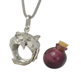 Tiger Head Burgundy Glass Ash Pendant Urn