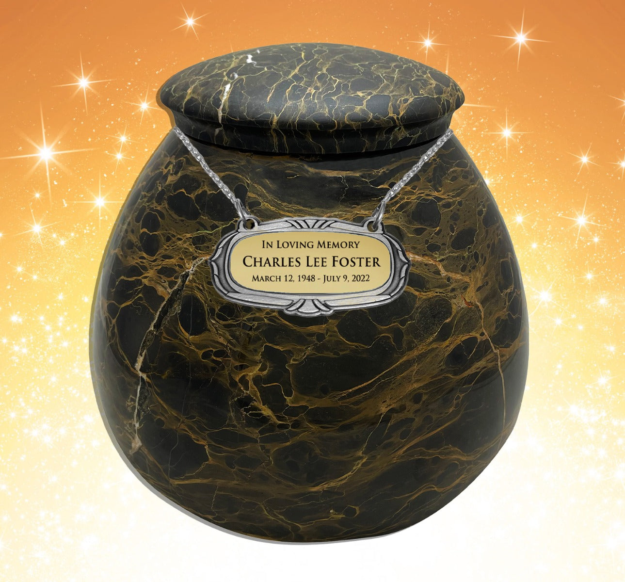 Tiger's Eye Genuine Marble Adult Urn