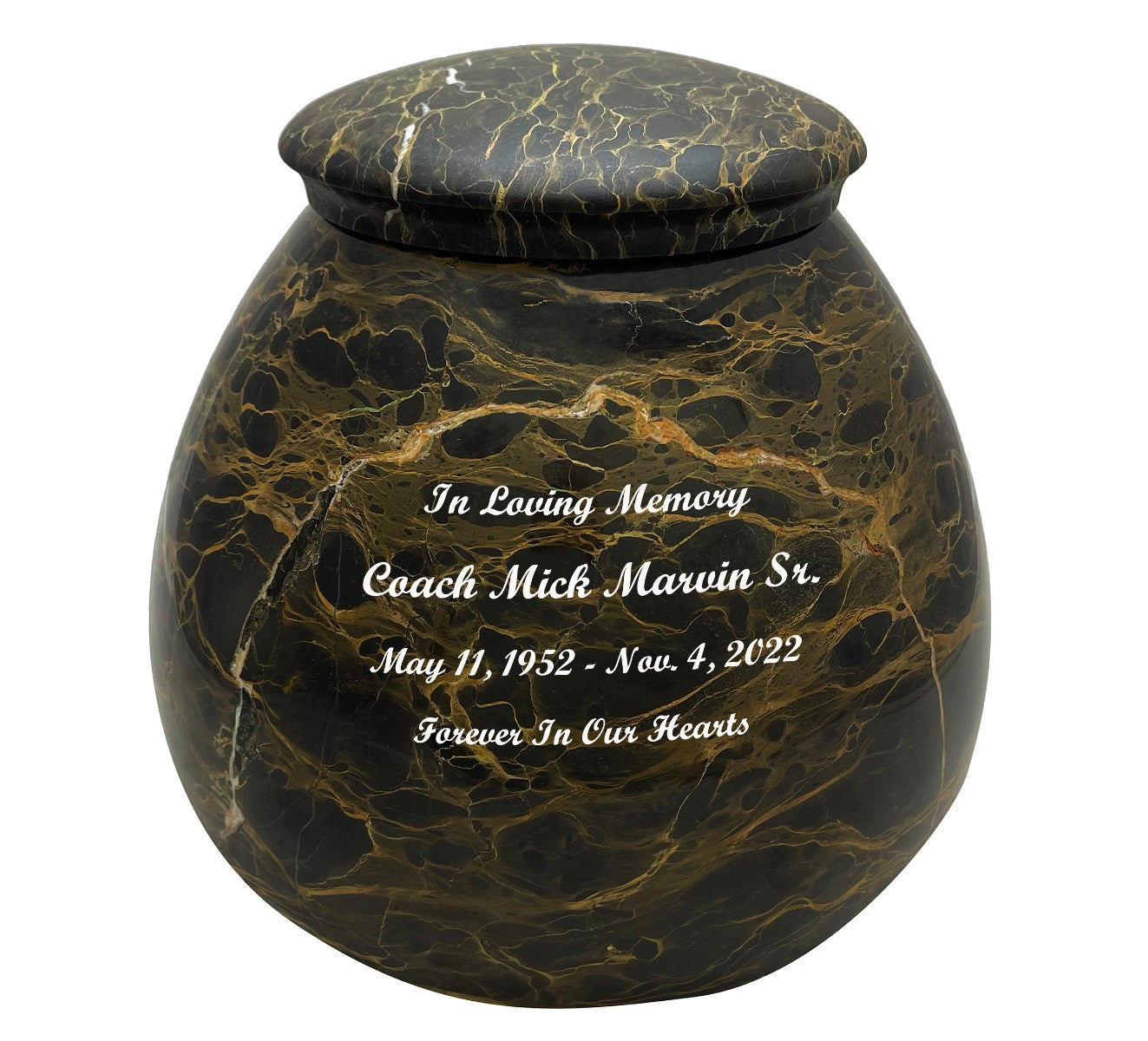 Tiger's Eye Genuine Marble Adult Urn
