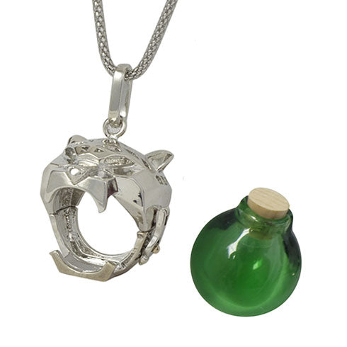 Tiger Head Green Glass Ash Pendant Urn