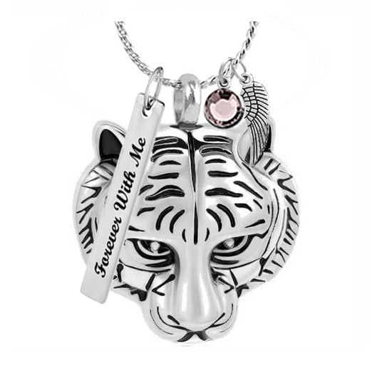 Tiger Head Ash Jewelry Urn - Love Charms™ Option