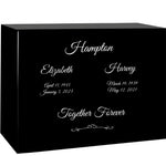 3D Ultra Faceted Rectangle Crystal Companion Wood Urn - For Two