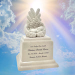 Too Perfect For Earth Cream Cultured Marble Baby Urn - Handmade USA Urn