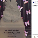 Too Perfect For Earth Cream Cultured Marble Baby Urn - Handmade USA Urn