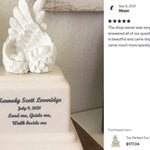 Too Perfect For Earth Cream Cultured Marble Baby Urn - Handmade USA Urn