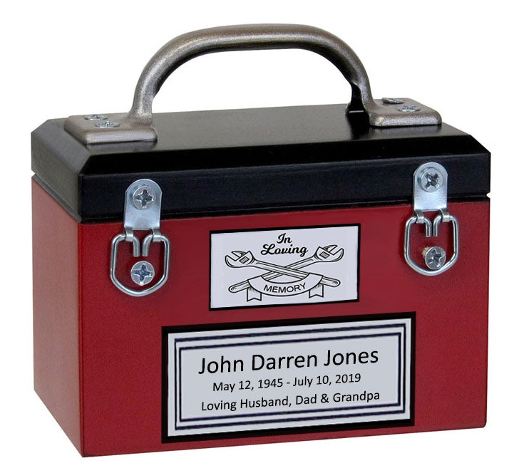 Toolbox Red Keepsake Urn - Tools Option