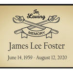 Crossed Tool Name Plates For Cremation Urns
