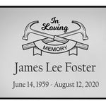 Crossed Tool Name Plates For Cremation Urns