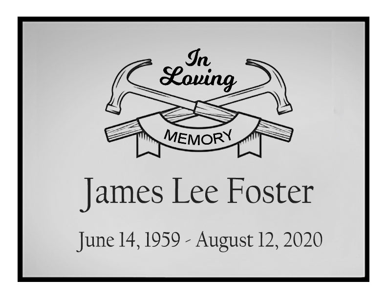 Crossed Tool Name Plates For Cremation Urns