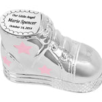 Pink Bootie Baby Urn Engraved