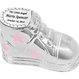 Pink Bootie Baby Urn Engraved