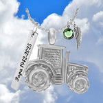 Farmer's Tractor Stainless Jewelry Ash Urn - Love Charms® Option
