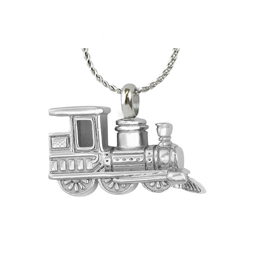 Train Stainless Pendant Urn - Love Charm Option