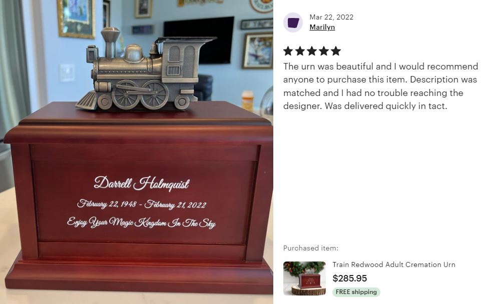 Train Redwood Adult or Medium Urn