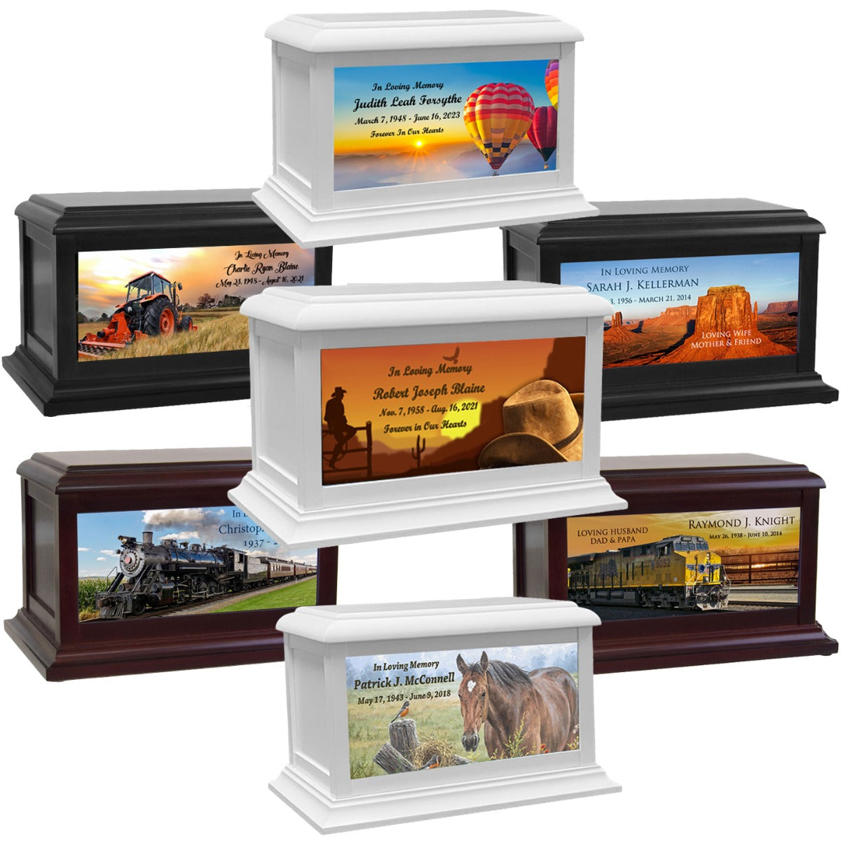 Trains, Farming, Cowboys, Animals, Natural Parks Adult or Medium Wood Keep The Memory® Cremation Urn