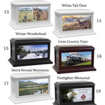 Trains, Farming, Cowboys, Animals, Natural Parks Adult or Medium Wood Keep The Memory® Cremation Urn