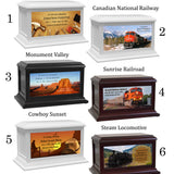 Trains, Farming, Cowboys, Animals, Natural Parks Adult or Medium Wood Keep The Memory® Cremation Urn
