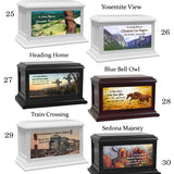Trains, Farming, Cowboys, Animals, Natural Parks Adult or Medium Wood Keep The Memory® Cremation Urn