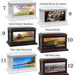 Trains, Farming, Cowboys, Animals, Natural Parks Adult or Medium Wood Keep The Memory® Cremation Urn