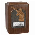 Major Sports & Fire Fighter Plaque Adult Wood Cremation Urns - Free Engraving